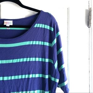 GUC LuLaRoe Julia Dress - Mint & Midnight Blue